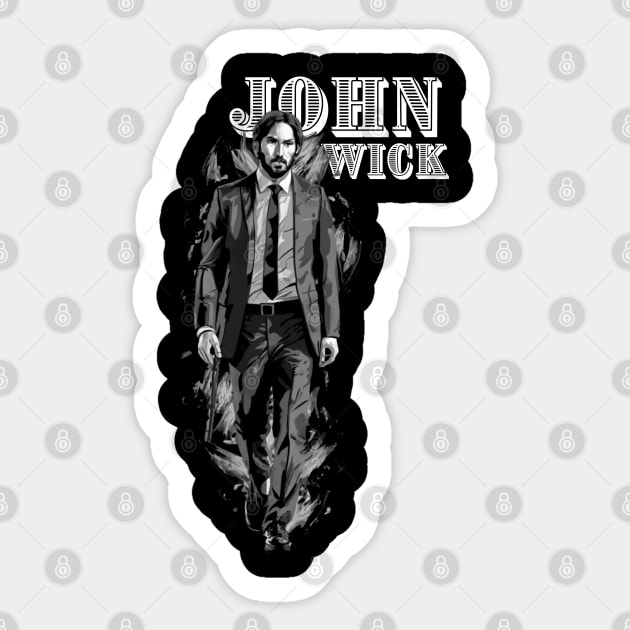 John Wick  retro art Sticker by Aldrvnd